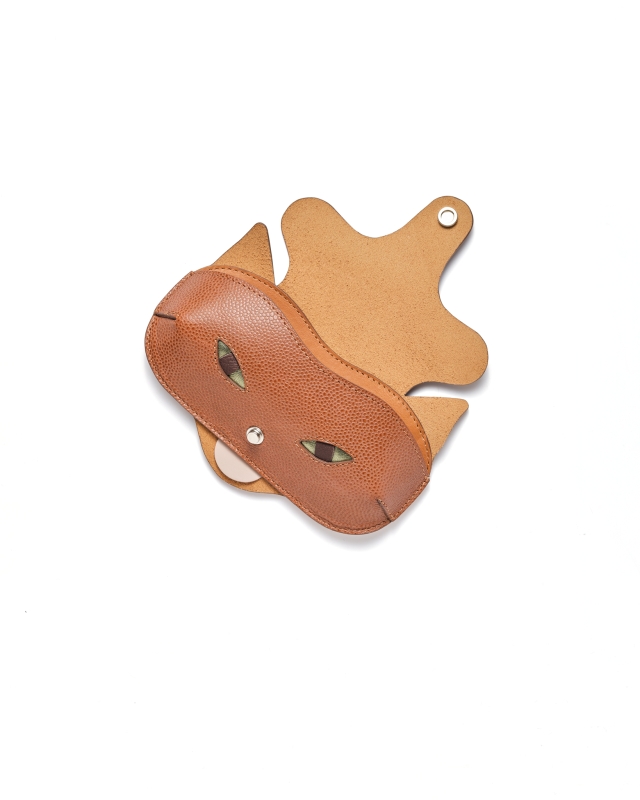 Cat-Shaped Glasses Case // Ginger cat, green eyes 2