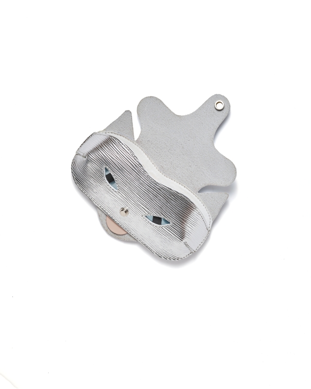 Gabo Szerencses // Cica szemüvegtok // Ezüst csíkos, kék szemmel